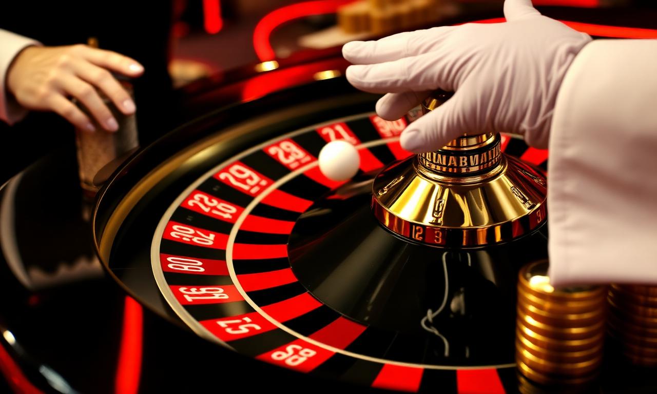 Slots of Vegas live roulette wheel mid spin